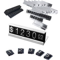 Sunnyzoo Price Tag Adjustable Counter Stand Label Metal Sale Price Display Stand 16 Sets (Silver)