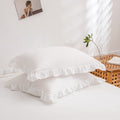 Merryword White Pillowcases, Cute Pillowcases, Offwhite Standard Pillowshams Set Of 2, Solid Ruffled Fringe Pillowcases, White S