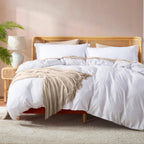 Nestl White Duvet Cover King Size - Soft Double Brushed King Duvet Cover Set, 3 Piece, With Button Closure, 1 Duvet Cover 104X90
