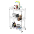 Aquiver Acrylic Slim Storage Cart - 3 Tier Utility Rolling Cart - for Kitchen, Bathroom, Living Room, Laundry, Narrow Places - 1