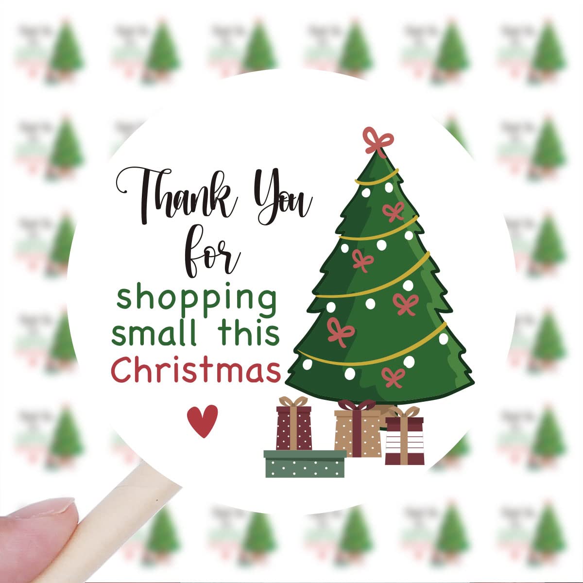 240 Pcs Thank You For Shopping Small Tree Stickers,Cute Small Business Envelopes Stickers For Business Packages/Handmade Goods/B