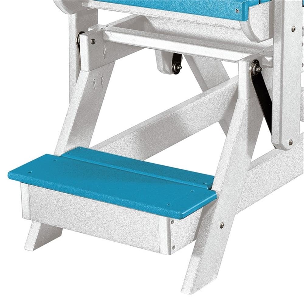 American Furniture Classics Balcony Height Table Double Glider, Aruba Blue on White