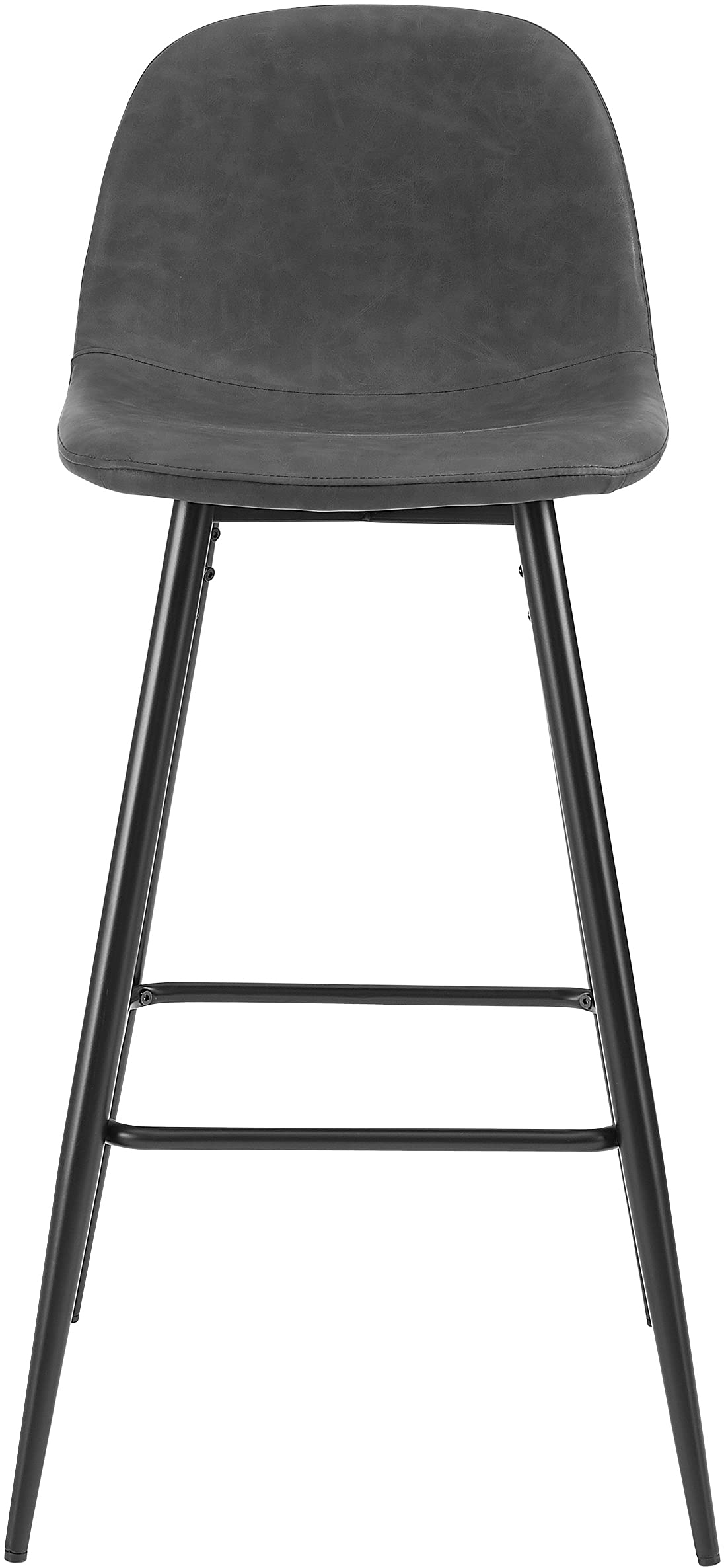 Crosley Furniture Weston Upholstered Seat Bar Stools Set of 2, Distressed Black/Matte Black