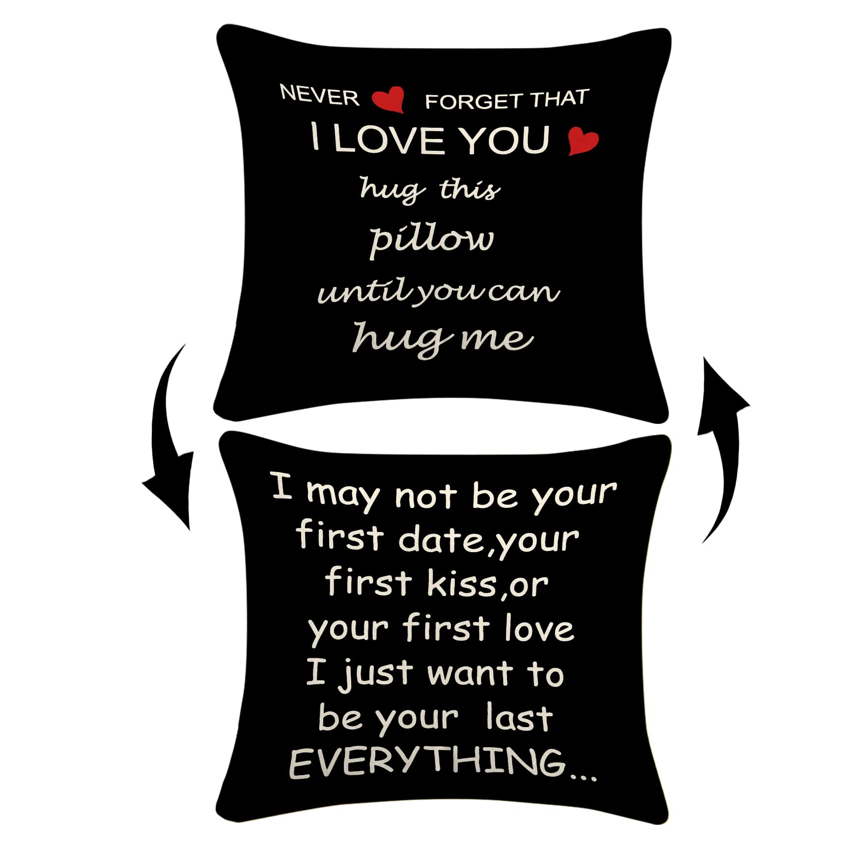 Never Forget That I Love You Hug This Pillow Until You Can Hug Reversible Decor Throw Pillow Case Decor For Home Bedroom, 18' X