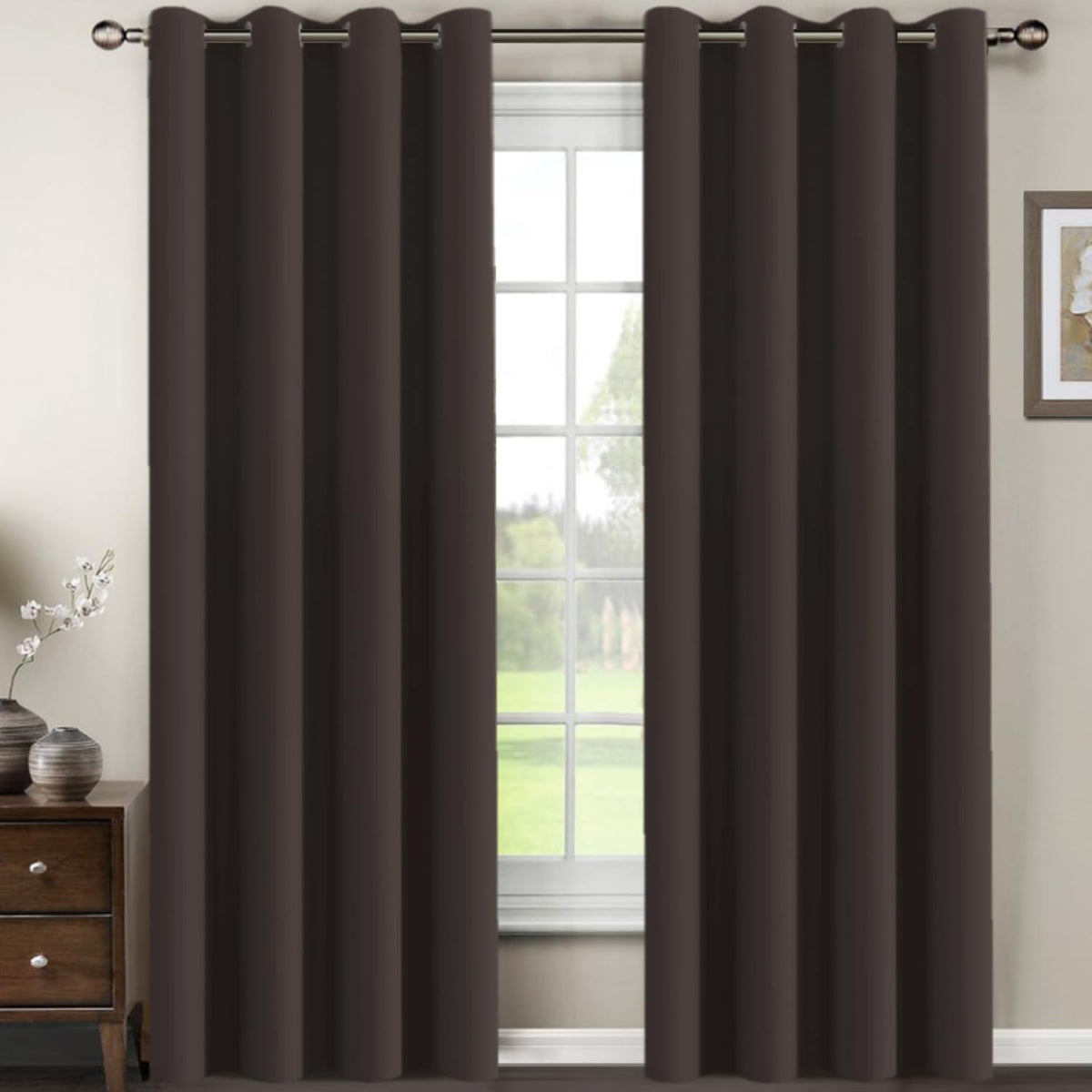 H.Versailtex Living Room Curtains 96 Inches Long Christmas Deals Blackout Drapes Thermal Insulated Grommet Extra Long Curtains F