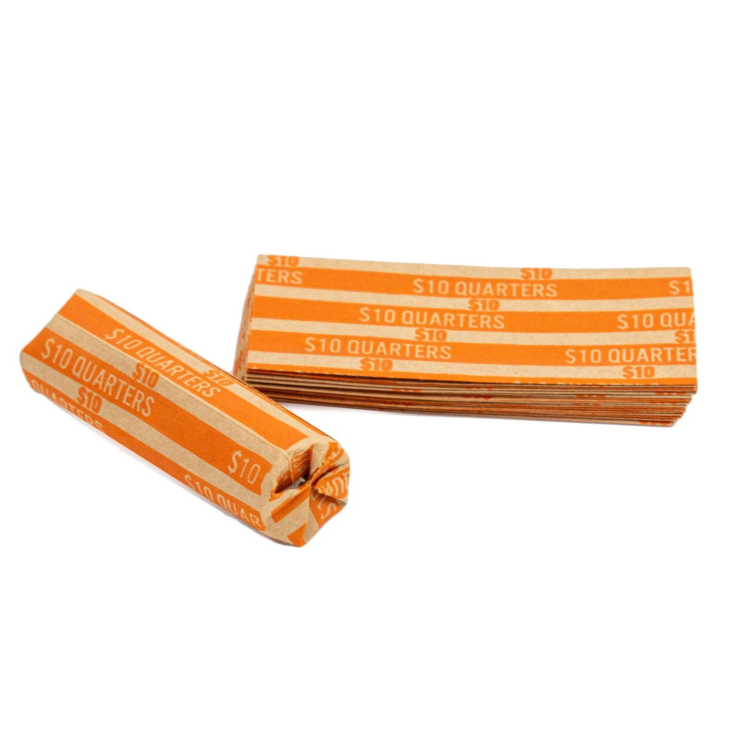 Quarter Coin Wrappers, 1,000 Flat Striped Coin Wrappers/Coin Rolls For Quarters