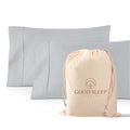 1000 Tc Light Gray Standard Pillowcases Set Of 2 100% Egyptian Cotton Pillow Cases With Long Staple Cotton & Sateen Weave, Silky