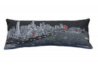 HomeRoots Grey 35' Black Chicago Nighttime Skyline Lumbar Decorative Pillow