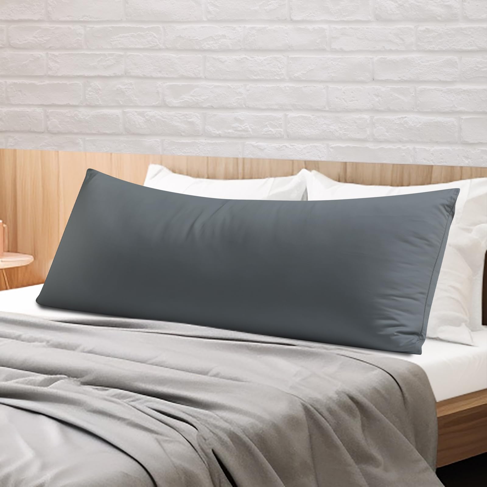 100% Egyptian Cotton Body Pillow Cover Long Pillow Case, 600 Thread Count Bed Pillow Protector with Zipper, Sateen Weave Cooling