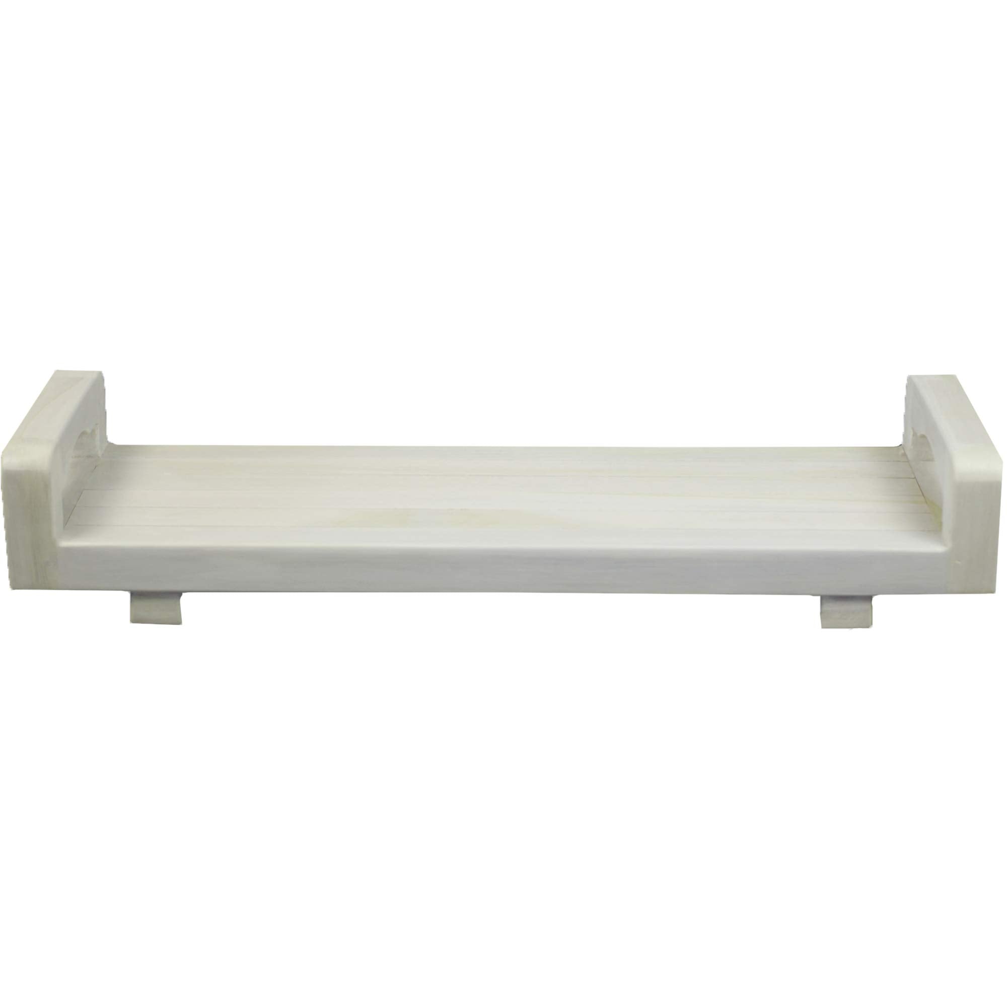 HomeRoots 29' Natural Teak Wood Bath Tray and Seat with Handles