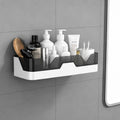 LAKSHIYA 2 Tier Wall Mounted Bathroom Shelf with Hooks No Drill Organizer Rack | Durable Plastic Construction  Lightweight, Stu