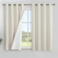 YoungsTex Linen Blackout Curtains 45 Inches Long for Short Window, Full Room Darkening Thermal Insulated Faux Linen Curtain Drap