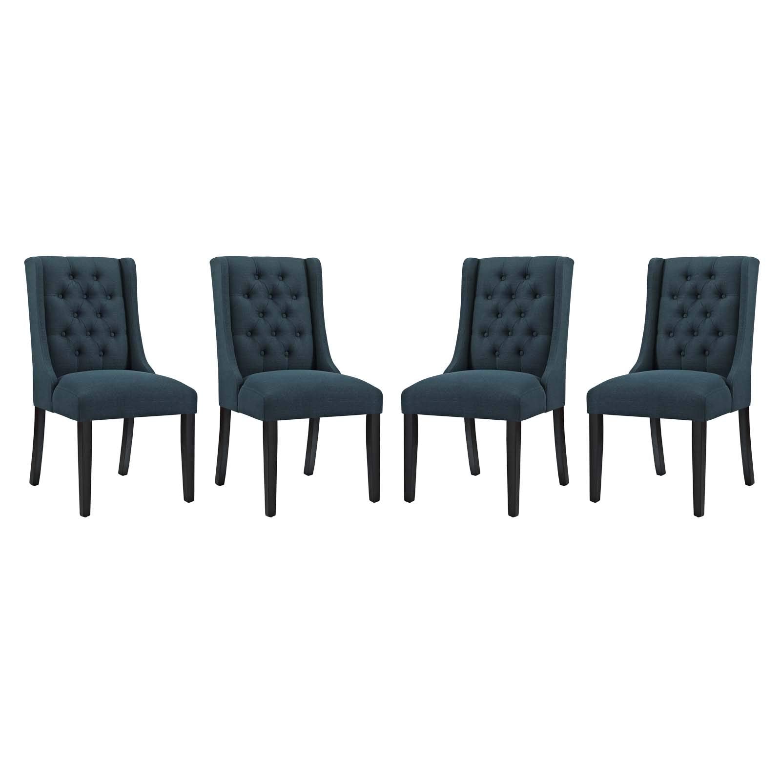 Modway Baronet Modern Tufted Upholstered Fabric Parsons Kitchen And Dining Room Chair - Set Of 4 In Azure