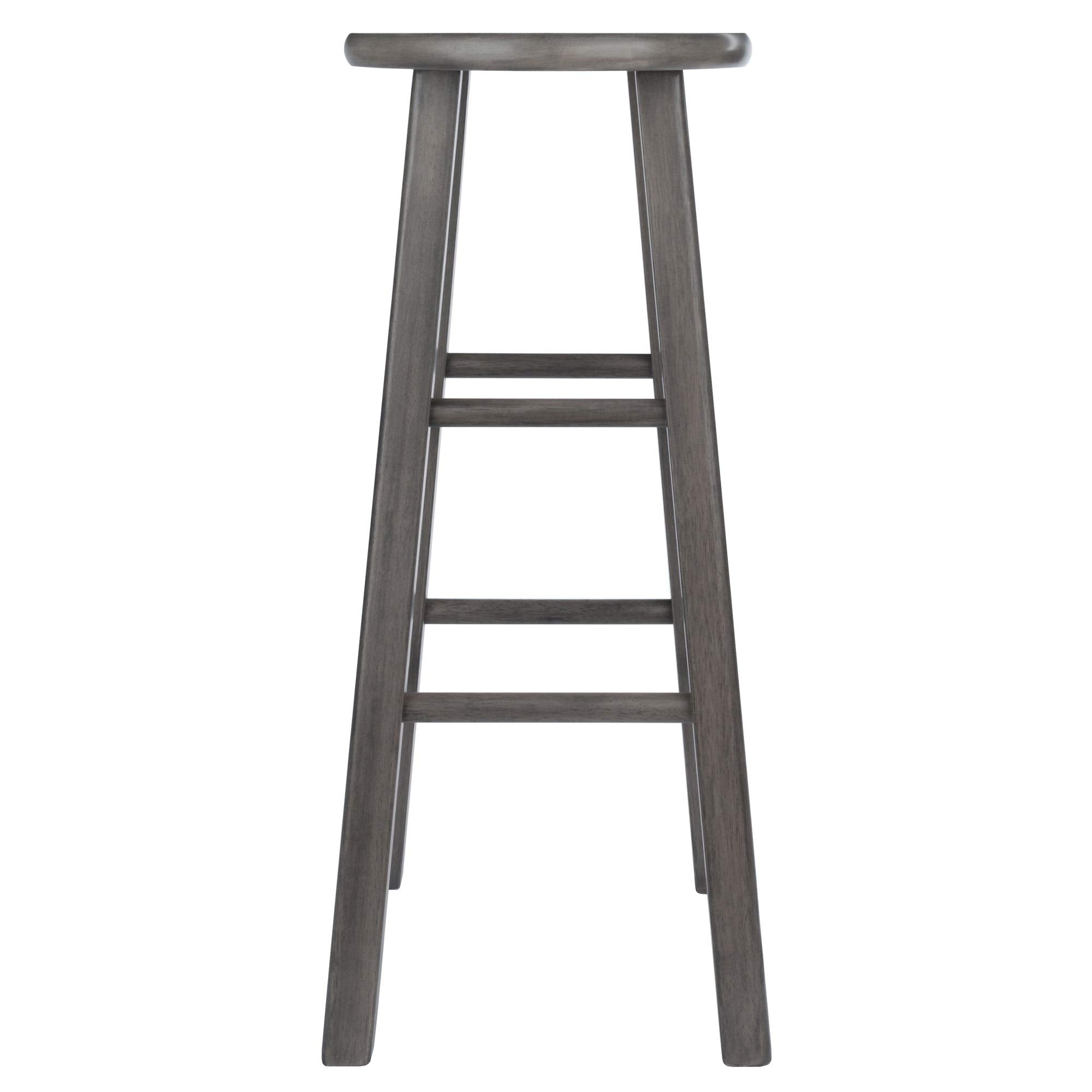 Ergode Wood Ivy Bar Stool - Farmhouse Charm, Weathered Finish, Stable & Comfortable, 220lbs Capacity, Versatile Stand/Side Piece, Rustic Gray (16230-VV)