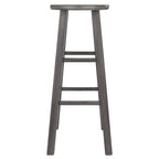 Ergode Wood Ivy Bar Stool - Farmhouse Charm, Weathered Finish, Stable & Comfortable, 220lbs Capacity, Versatile Stand/Side Piece, Rustic Gray (16230-VV)