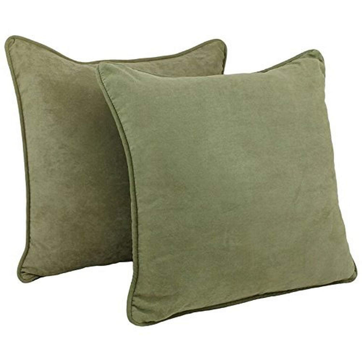 Blazing Needles Corded Microsuede Floor Pillows (Set of 2), 25&quot;, Sage Green