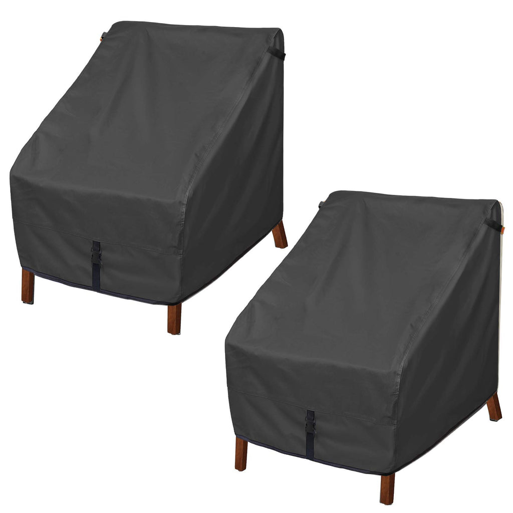 Porch Shield Patio Chair Covers - Waterproof Outdoor Lounge Deep Seat Adirondack Chair Cover 2 Pack - 34W X 37D X 36H Inch, Black
