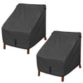 Porch Shield Patio Chair Covers - Waterproof Outdoor Lounge Deep Seat Adirondack Chair Cover 2 Pack - 34W X 37D X 36H Inch, Black