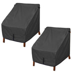 Porch Shield Patio Chair Covers - Waterproof Outdoor Lounge Deep Seat Adirondack Chair Cover 2 Pack - 34W X 37D X 36H Inch, Black