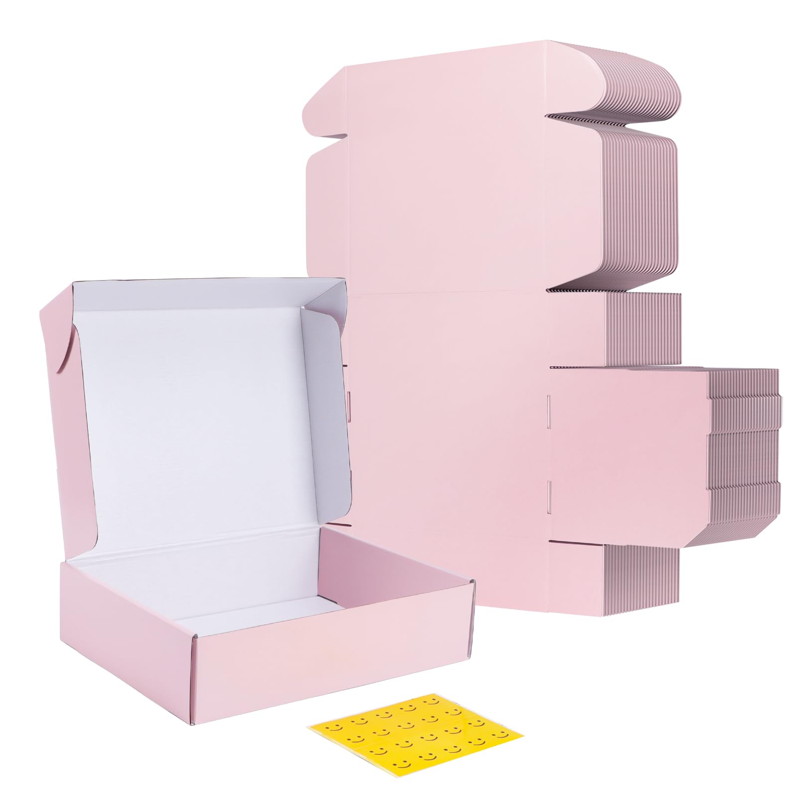 Rlavbl 12X9X4 Shipping Boxes Set Of 20, Pink Corrugated Cardboard Box For Packing, Mailing, Business, Gift