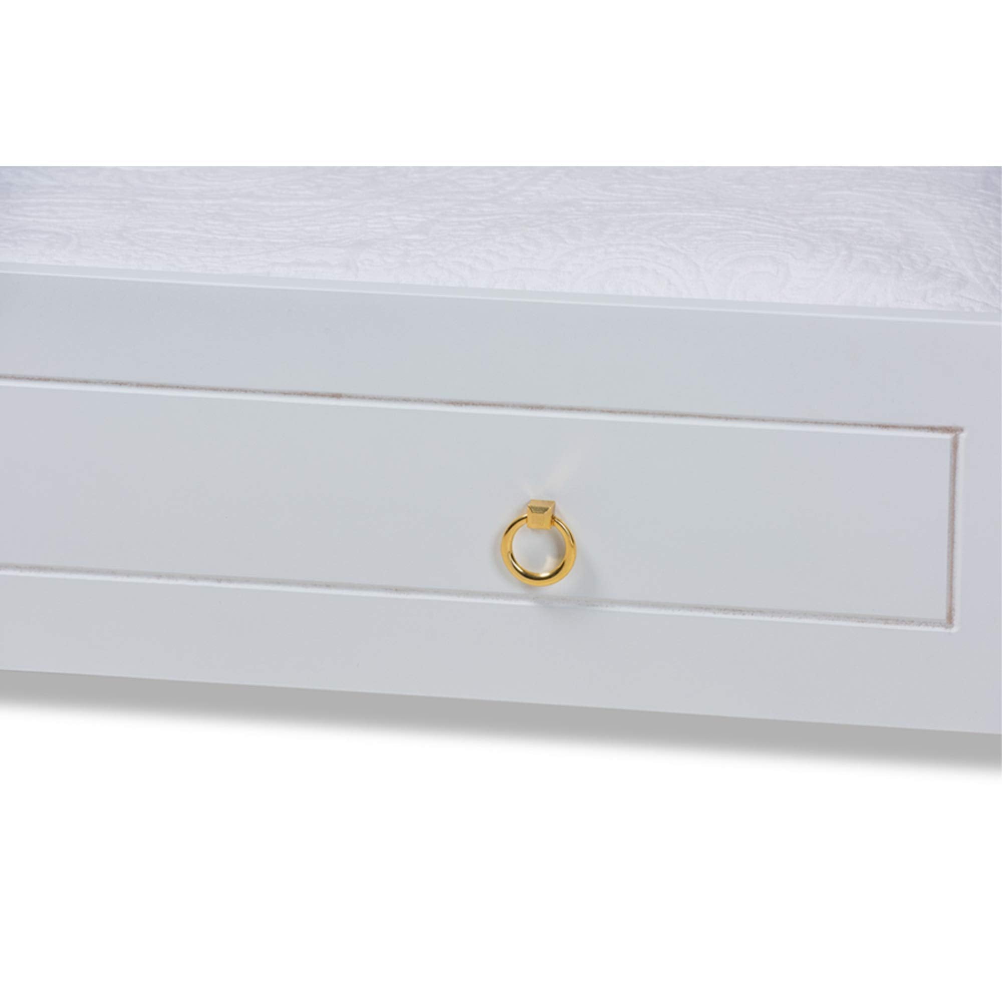 Baxton Studio Alya Classic Traditional Farmhouse White Finished Wood Twin Size Trundle