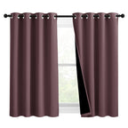 Nicetown Warm Curtains For Winter, Bedroom Full Blackout Curtain Panels, Great Job For Blocking Light, Complete Blackout Draperies With Black Liner For Night Shift (Dry Rose, Set Of 2, 46 By 54-Inch)