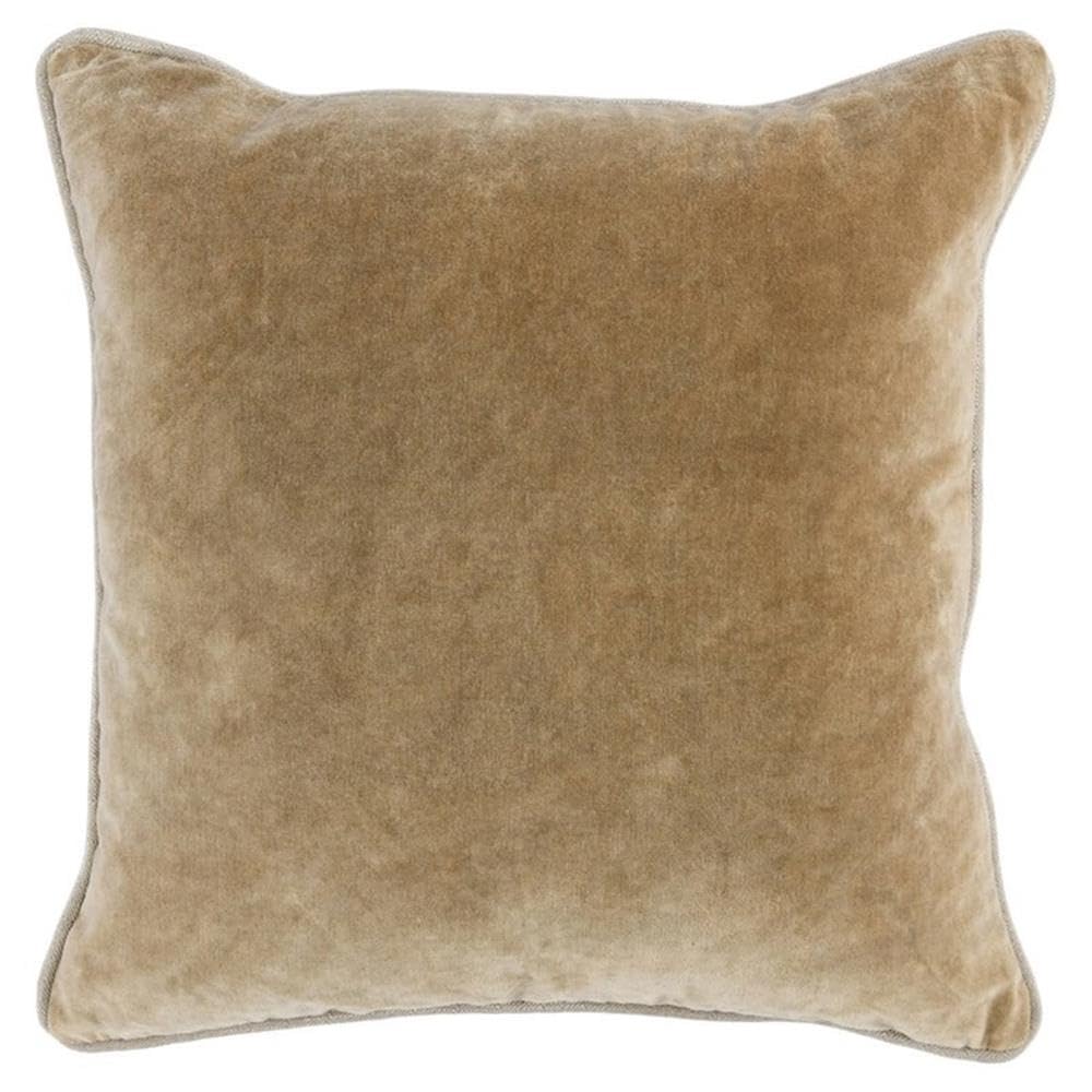 Kosas Home Harriet 18X18 Square Cotton Velvet Throw Pillow In Wheat Brown