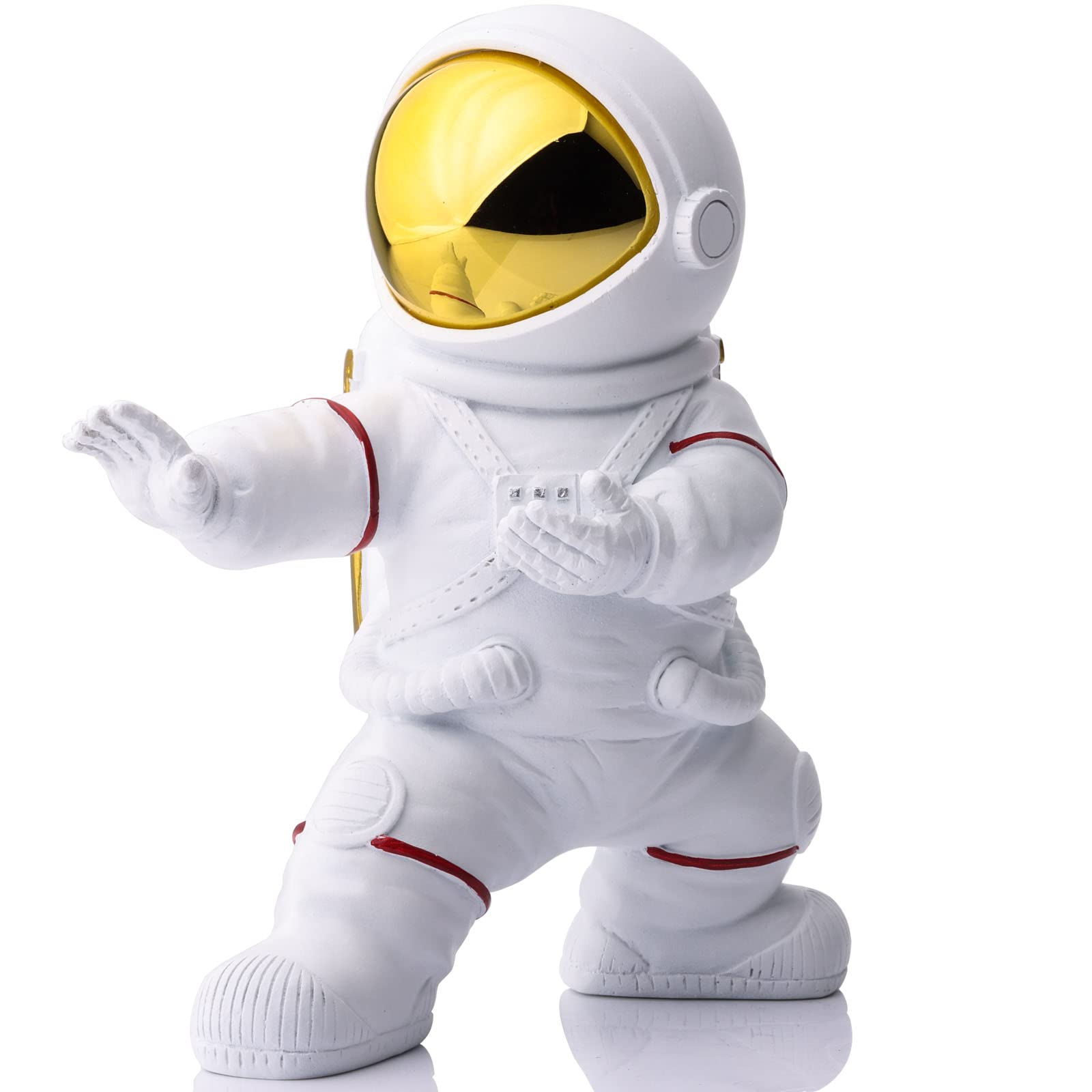 XMGZQ Astronaut Figurine,Astronaut Decor Room Decor for Men,White and Gold Kung Fu Astronaut Statues,Spaceman Office Decor,Outer