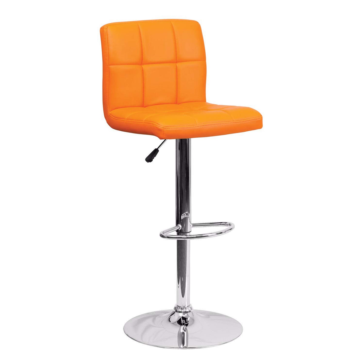 Flash Furniture Contemporary Quilted Design Adjustable Bar Stool With Chrome Base