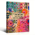 KACHI PENCIL Wood Frame Canvas Painting Inspirational Wall Print Sign  Train Your Mind To See The Good  Floral Hippie Pattern