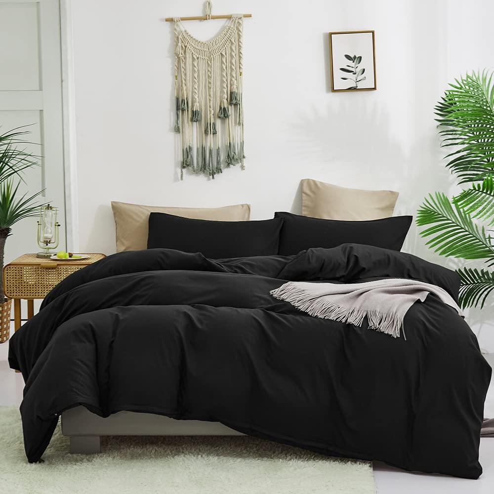 Clothknow Black Comforter Set Twin Black Bedding Comforter Sets All Black Bed Comforter Girls Boys Comforter Solid Black Bedding