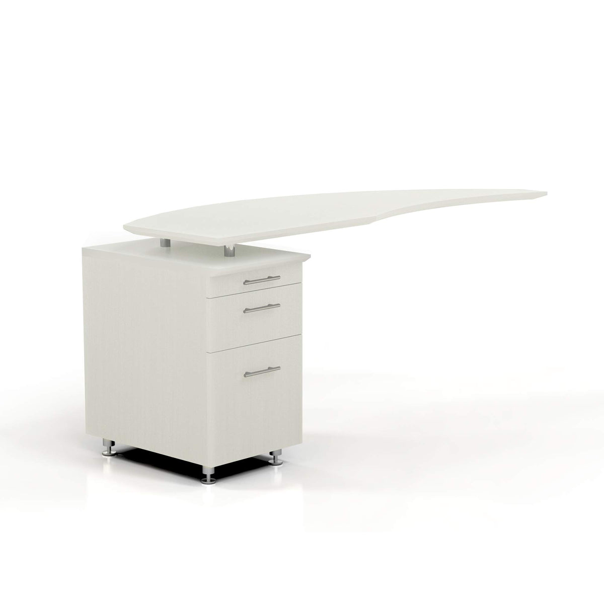 Mayline Medina 63&quot;W Left Return For Use With Desks, Sold Separately, Textured Sea Salt Laminate