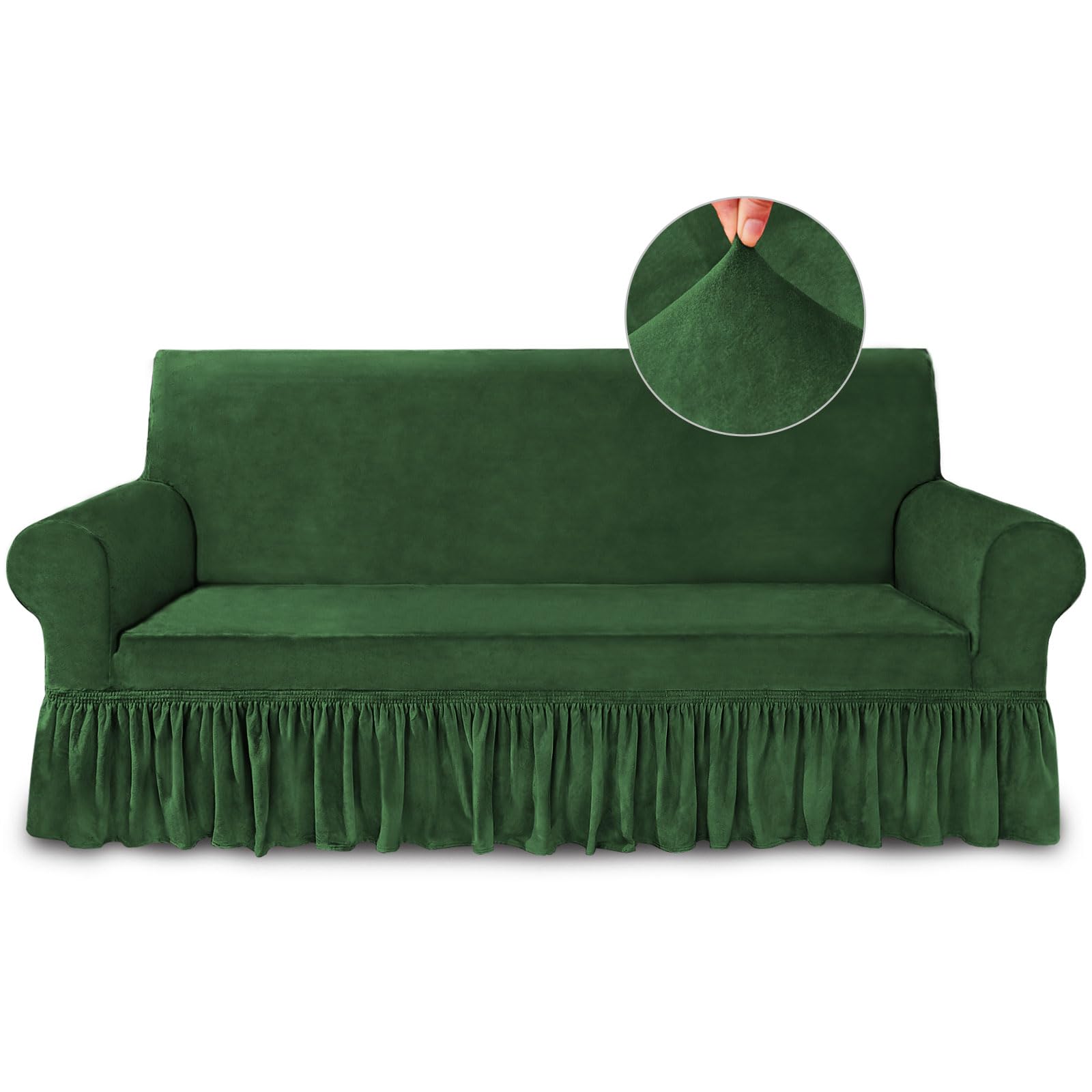 NICEEC Sofa Cover Super Soft 1-Piece Green Sofa Slipcover for sofas Stretch Universal Spandex Couch Covers for Living Room Easy 