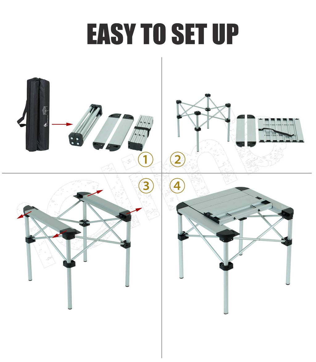 iClimb Camping Table IC719-720-721 Aluminum Silver Small