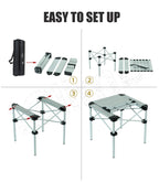 iClimb Camping Table IC719-720-721 Aluminum Silver Small