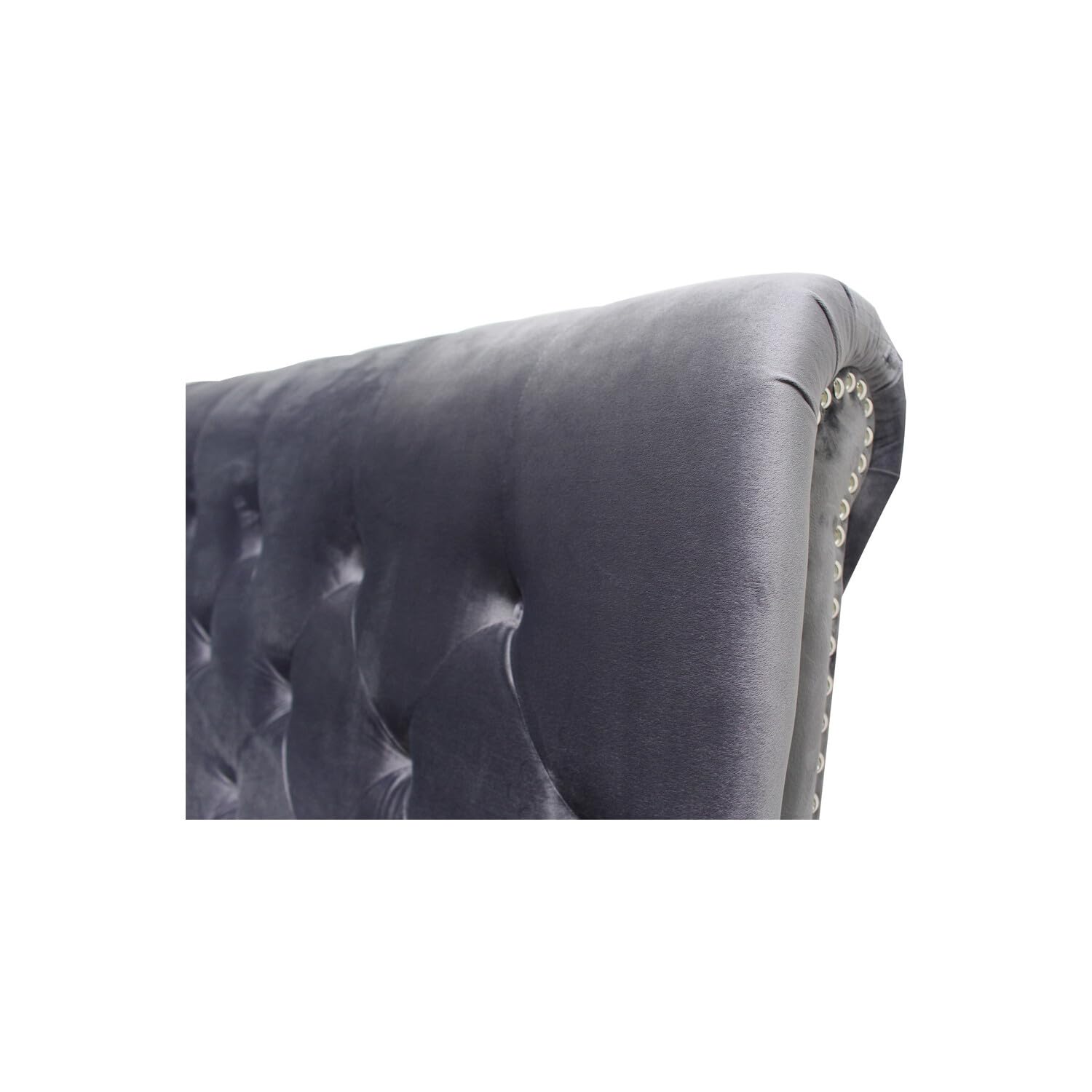 Best Master Furniture Jean-Carrie Upholstered Sleigh Bed Cal. King Grey