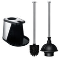 ToiletTree Products Modern Deluxe Freestanding Toilet Brush and Plunger Combo (Black - 7.5 x 9 x 20.5)
