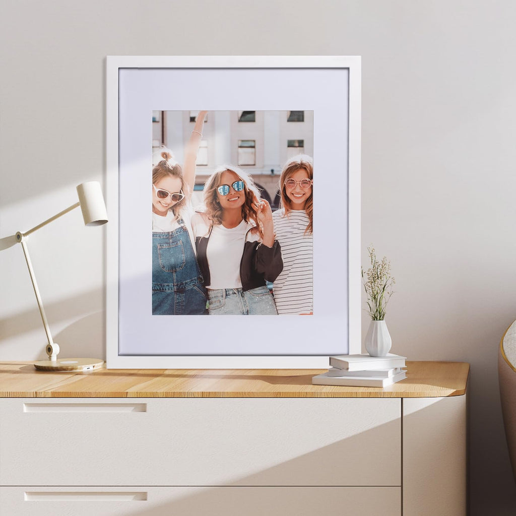 Beyond Your Thoughts 16''X20'' With Matted For 11''X14'' Wood + Glass (Hang/Stand) White Picture Photo Frame Photo For Wall Top-