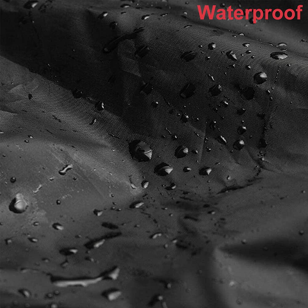 UCARE Waterproof Double Wide Patio Chaise Lounge Chair Cover, 82in Black Rattan Daybed Protector for Outdoor Furniture