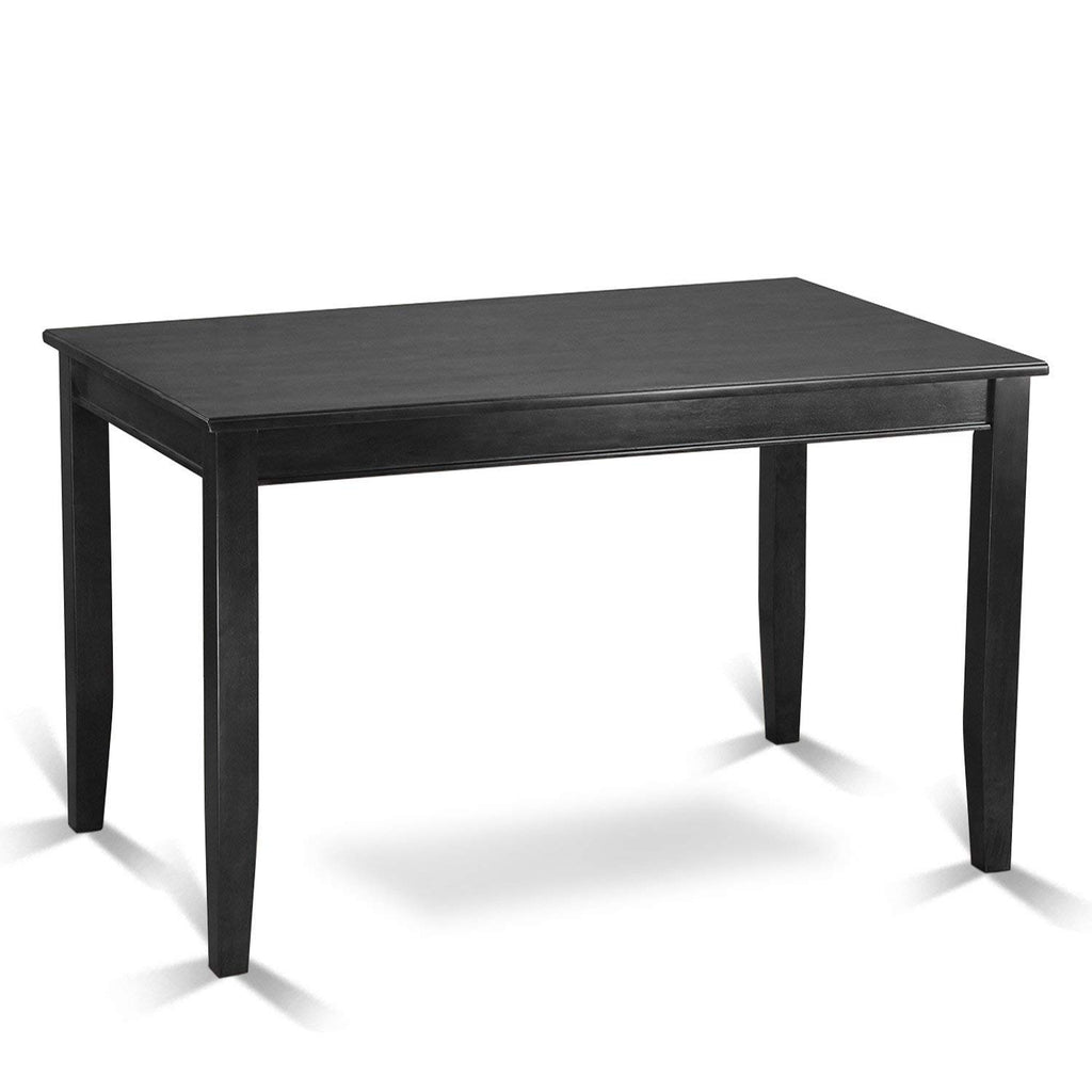 East West Furniture BUCK5-BLK-W 5 Piece Kitchen Counter Set Includes a Rectangle Dining Room Table and 4 Dining Chairs, 30x48 Inch, Black