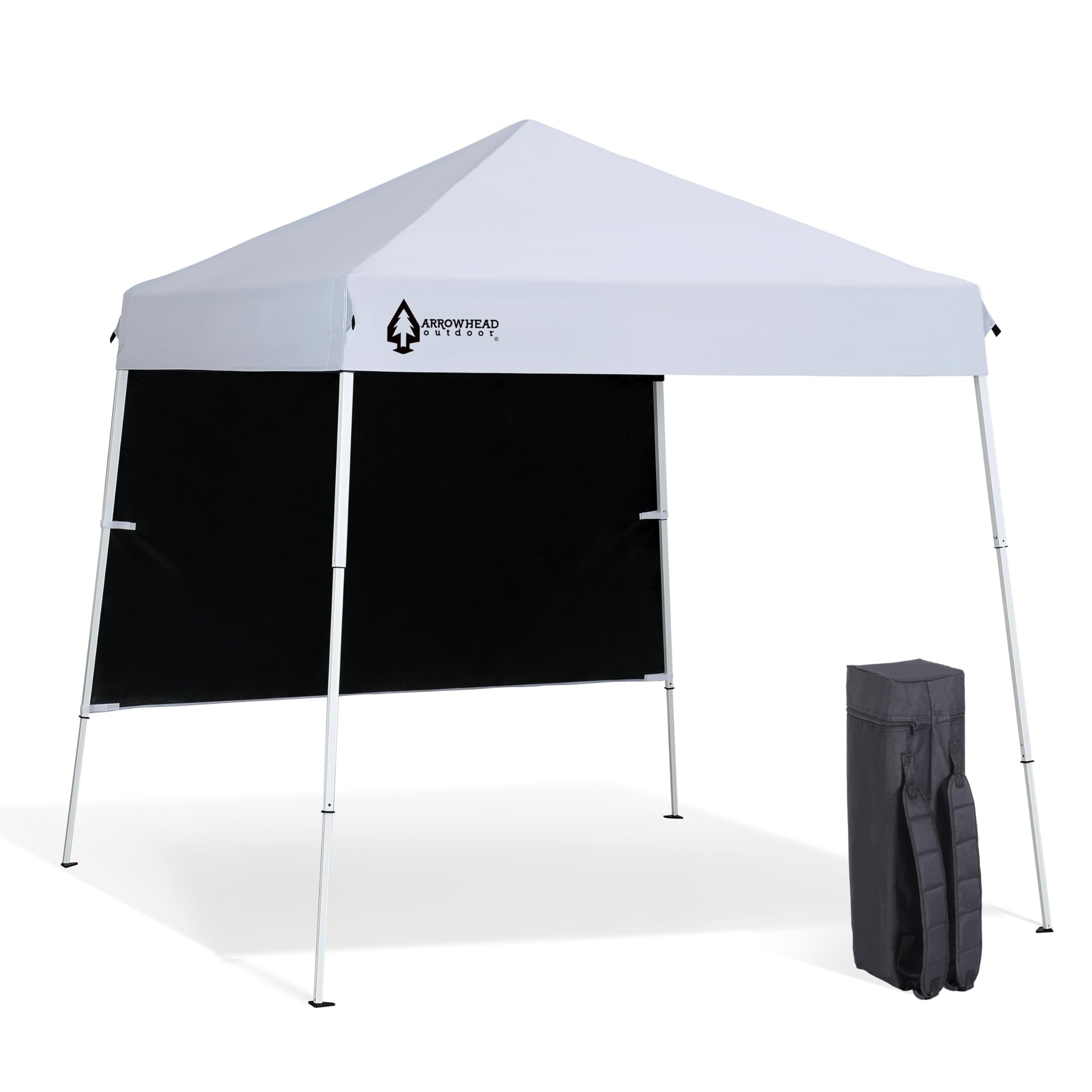 ARROWHEAD OUTDOOR 6x6 Top / 8x8 Base Backpack Pop-up Canopy with Sunwall, Sand Bags, Guide Ropes, Ground Stakes, UV-Resistan