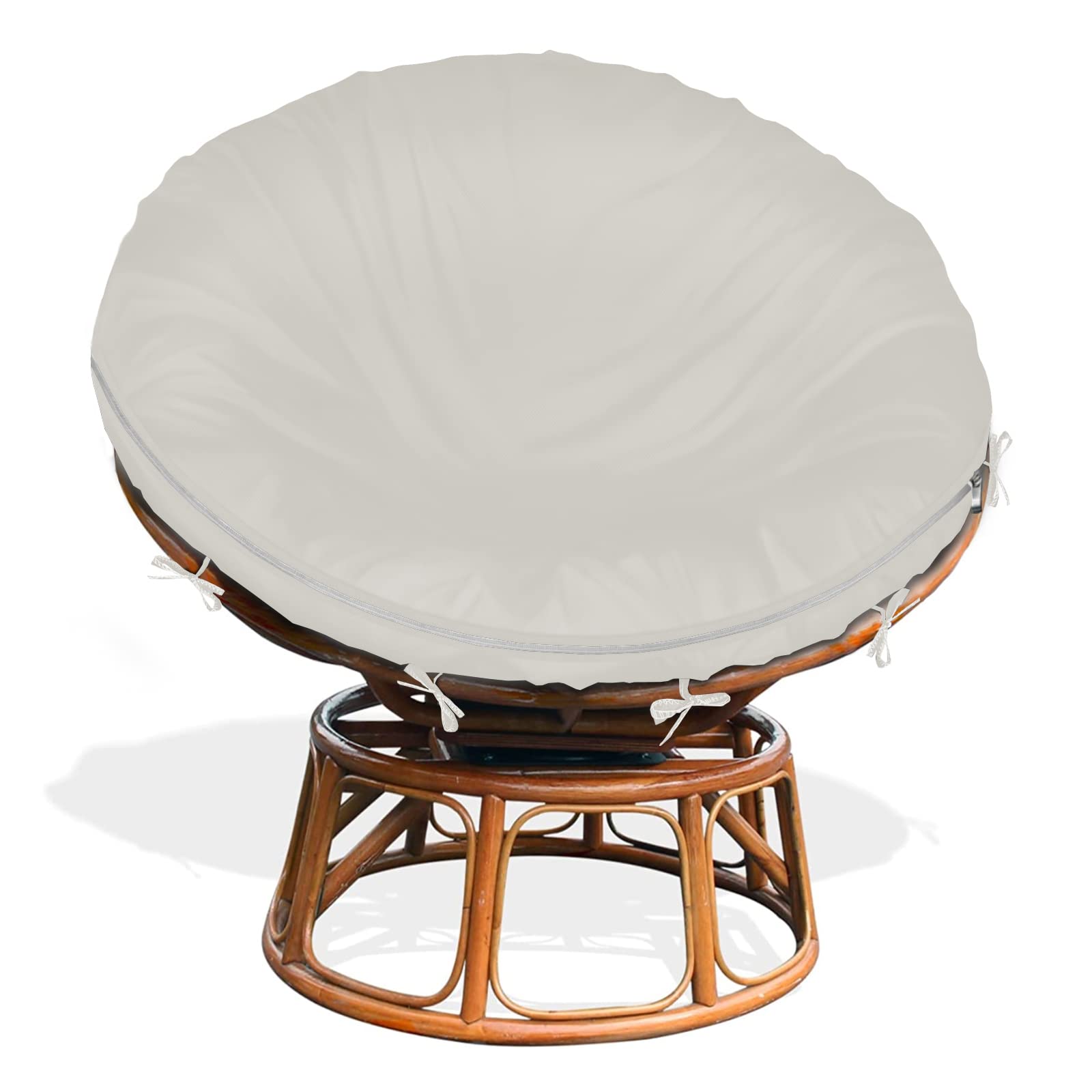Iceberg Elf Outdoor Papasan Cushion Cover Only,(For 47In-55In Papasan Cushion Cover Waterproof) Beige, Zipper Design For Easy Cl