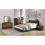 Acme Eloy Wooden Nightstand With 3 Storage Drawers In Walnut And Espresso