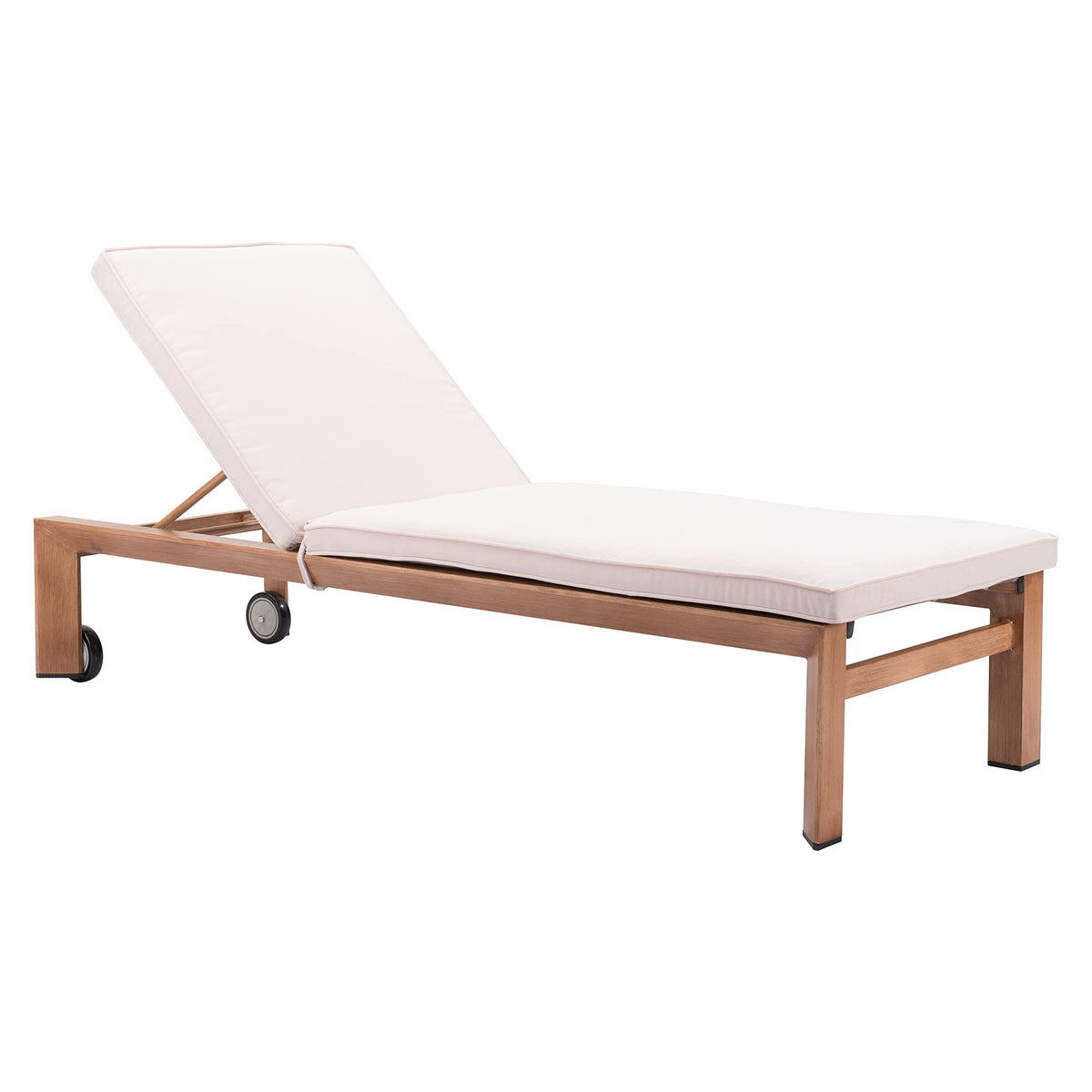 Zuo Modern - Cozumel Lounge Chair Beige & Natural - Modern - Seating - Aluminum, Textilene, Foam, 100% Olefin - Outdoor - 42.9in Height