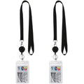 Youowo Lanyard Black Retractable Badge Reel With Badge Reel Clip For Id Card Badges Holders Vertical Punched Zipper Waterproof 2