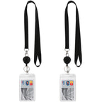 Youowo Lanyard Black Retractable Badge Reel With Badge Reel Clip For Id Card Badges Holders Vertical Punched Zipper Waterproof 2