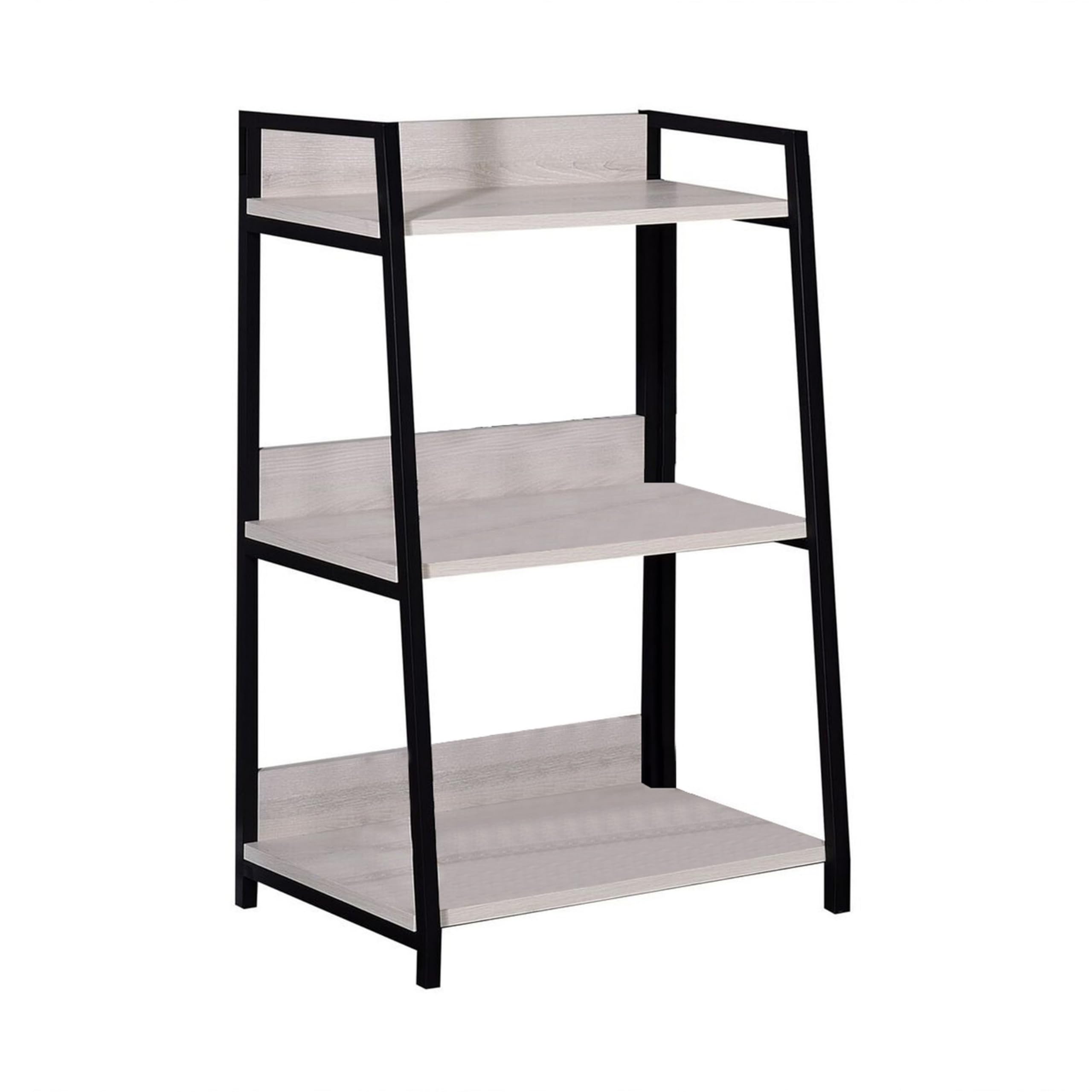 Benjara Wooden Bookshelf With 3 Open Compartments, White And Black