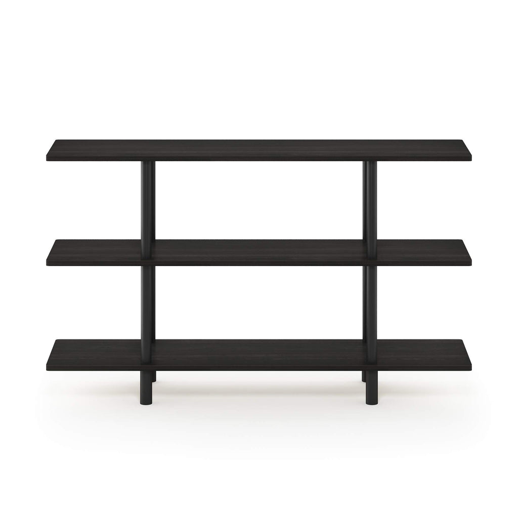 Furinno Turn-N-Tube 3-Tier Wide Display Shelf, Espresso/Black
