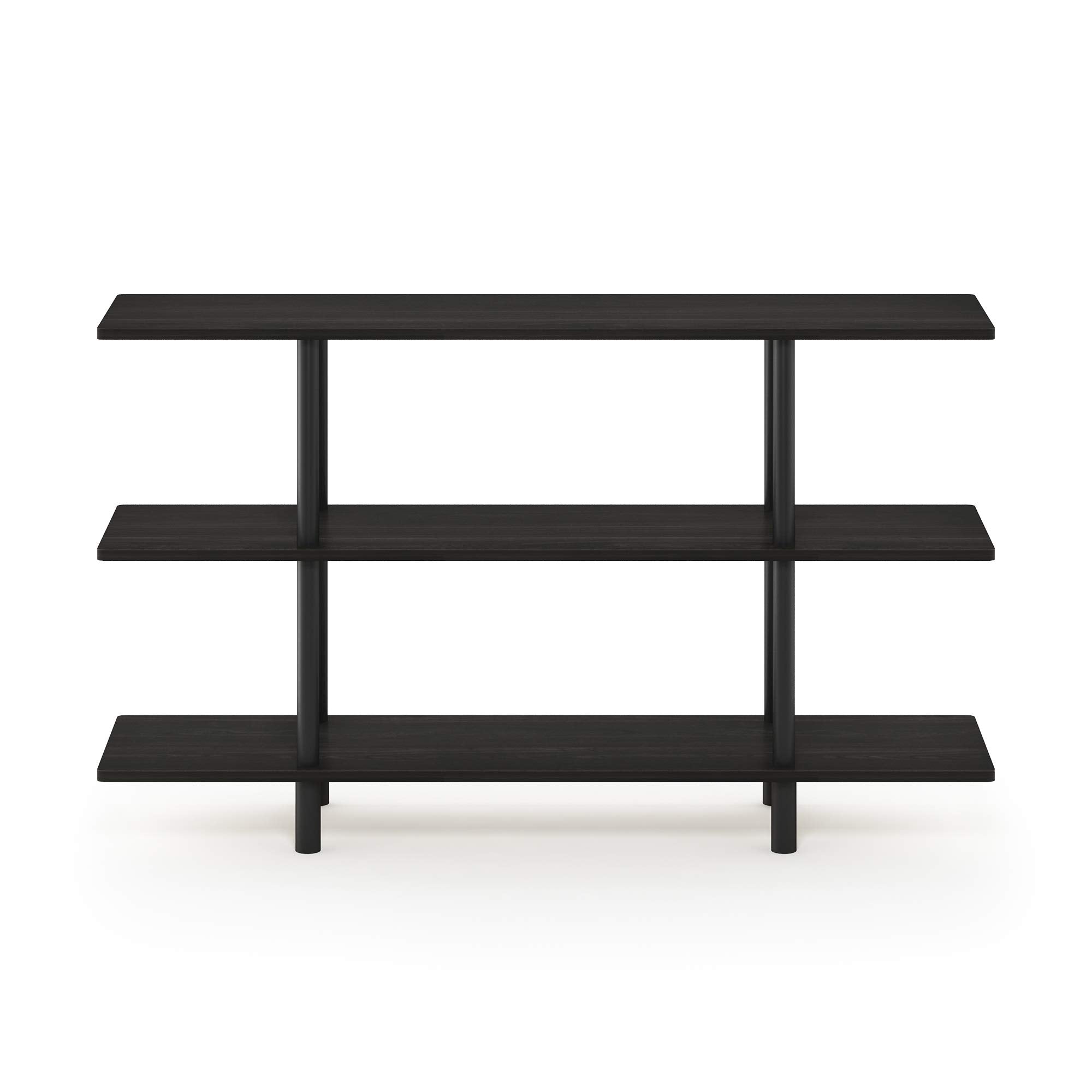 Furinno Turn-N-Tube 3-Tier Wide Display Shelf, Espresso/Black