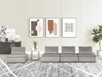 Lilola Home Anna Light Gray Velvet 4 Pc Modular Sofa